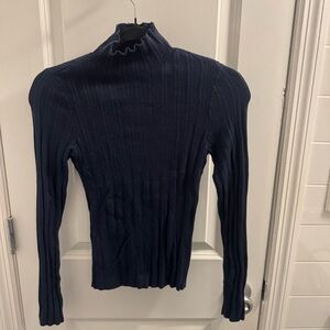 Abercrombie Navy Ribbed Turtleneck Sweater